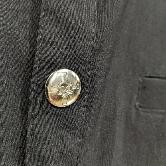 Lip Service Gangsta Pranksta Shirt Long Sleeve Button Down, Gothic Punk, Size M - Picture 3 of 7